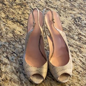 Gucci snake print leather heels